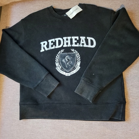 Brunette Redhead Distressed Varsity Stepsister Sweatshirt SZ Sm/ Med - Picture 2 of 5